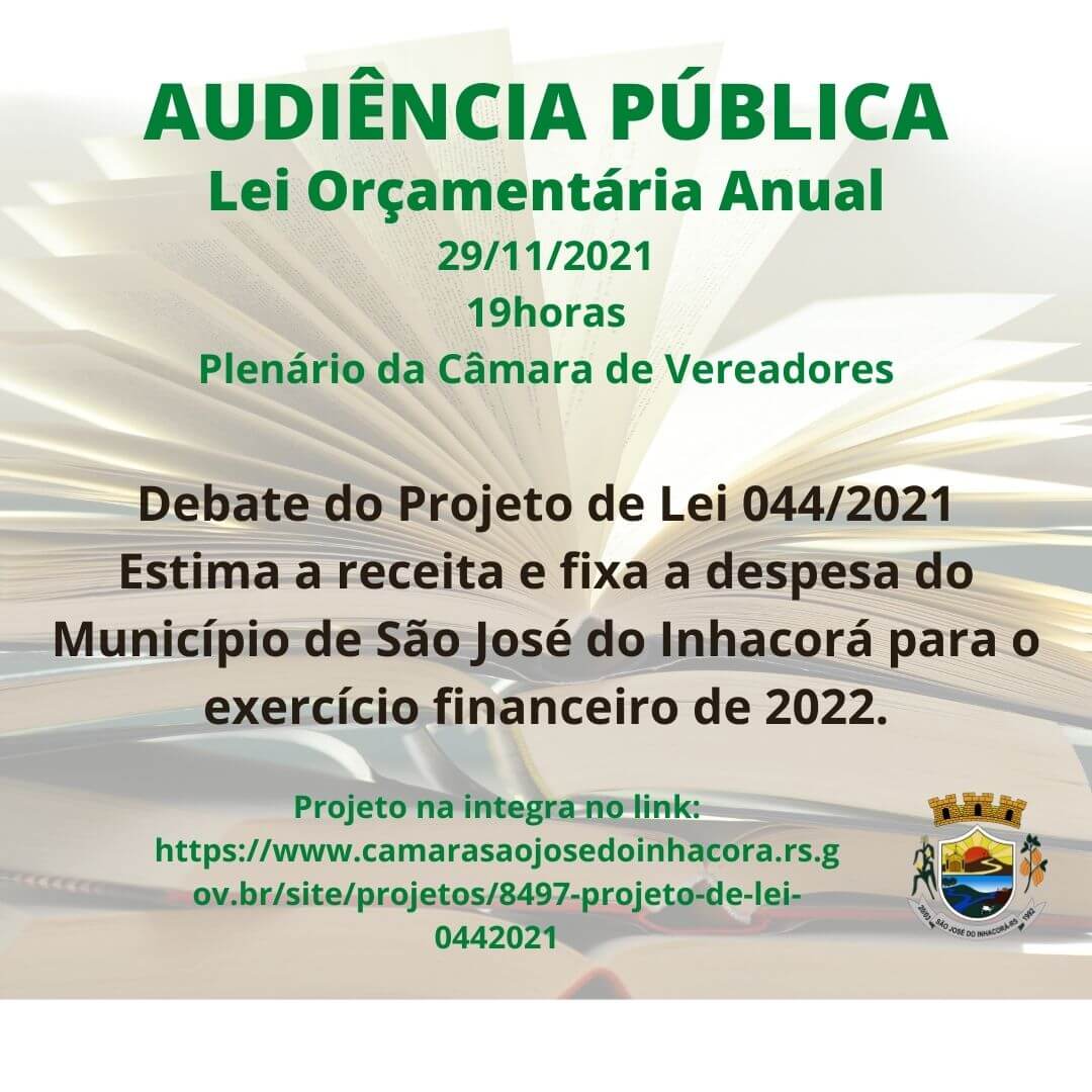 AUDIÊNCIA PÚBLICA Lei Orçamentária Anual